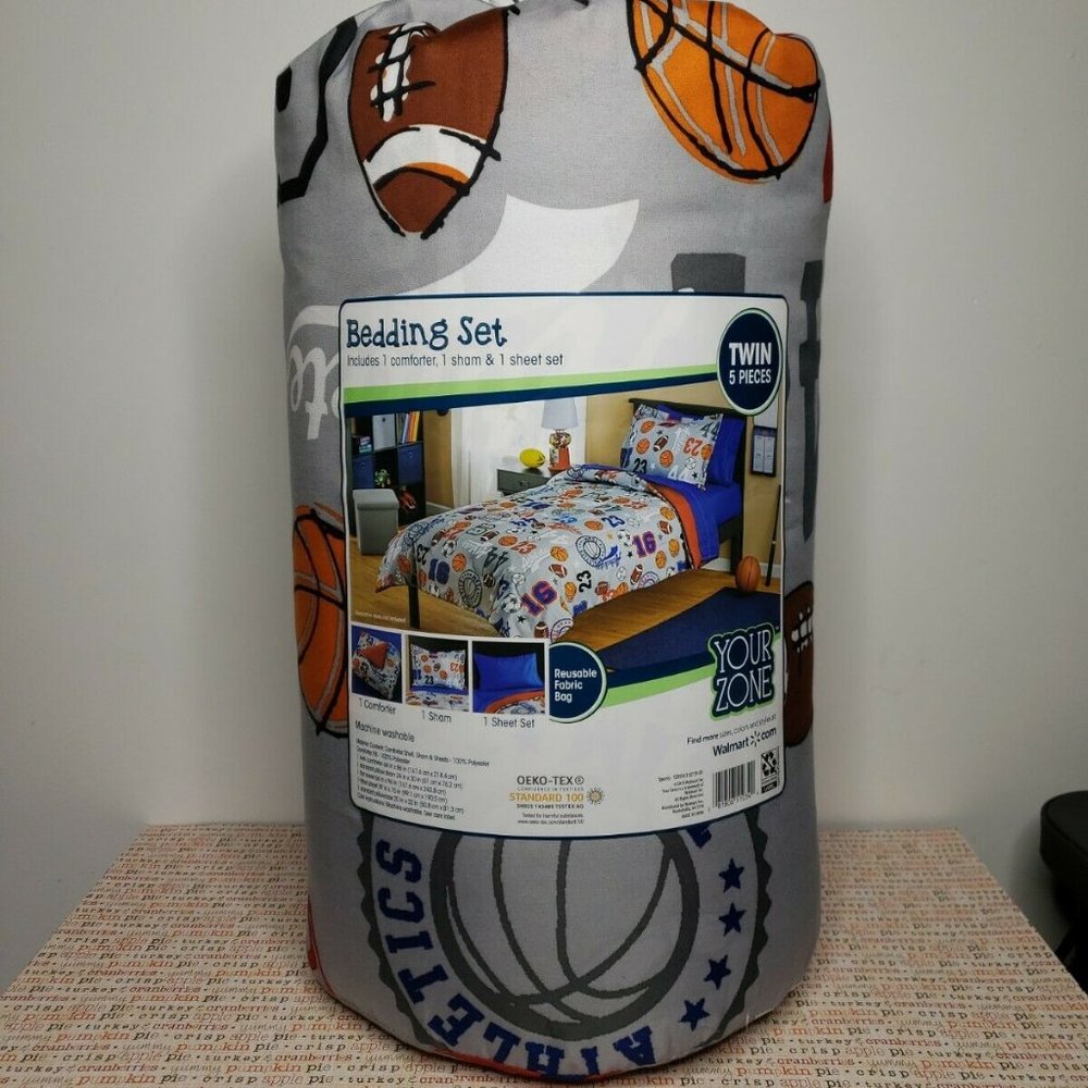 5 Piece Kids Your Zone Sports Bed In Bag - Twin Be
